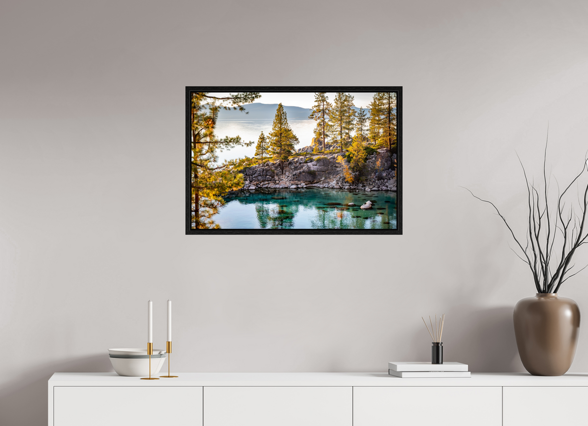 30 x 20″, Floater Frame Tahoe Stillness