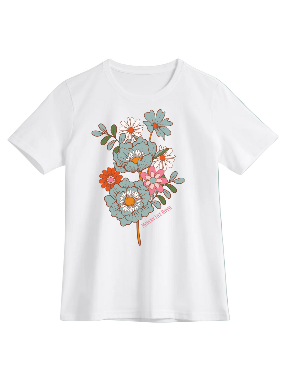 White t-shirt with floral design 