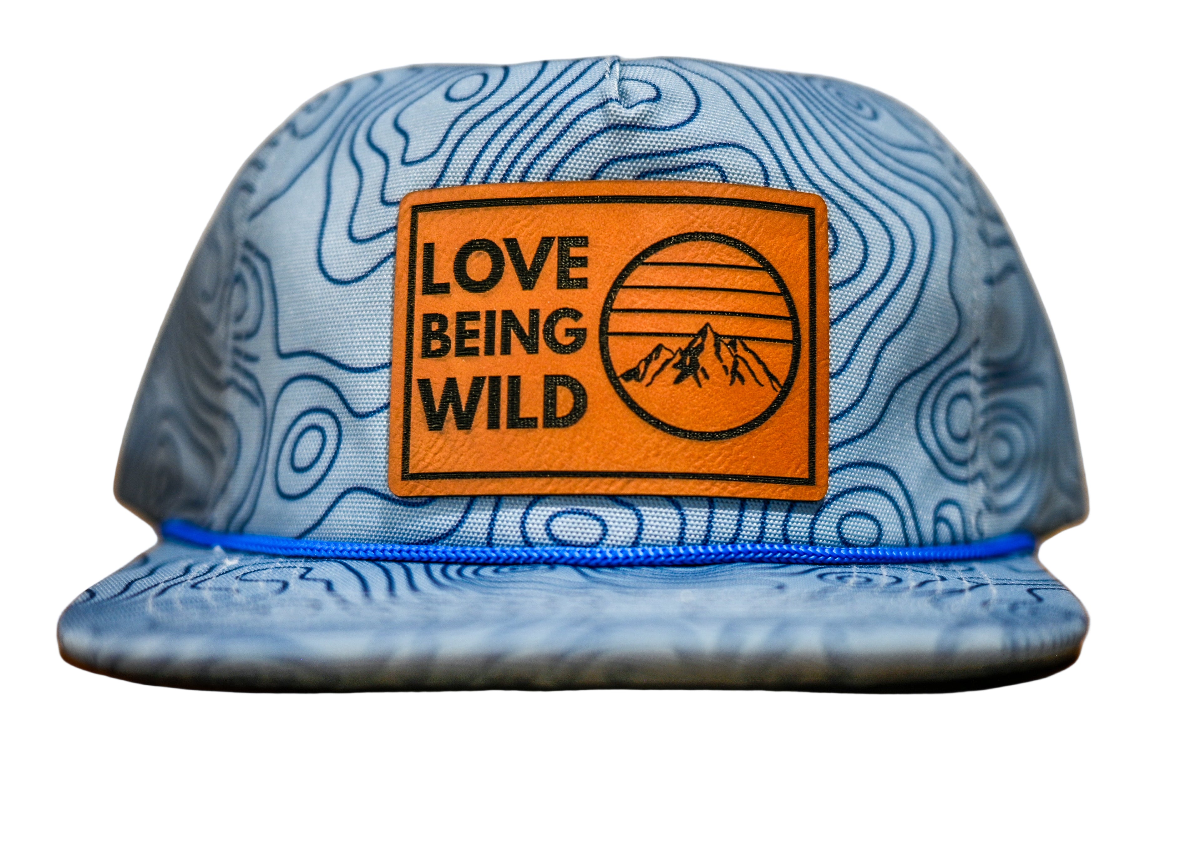 Blue cap with 'Love Being Wild' leatherette patch 