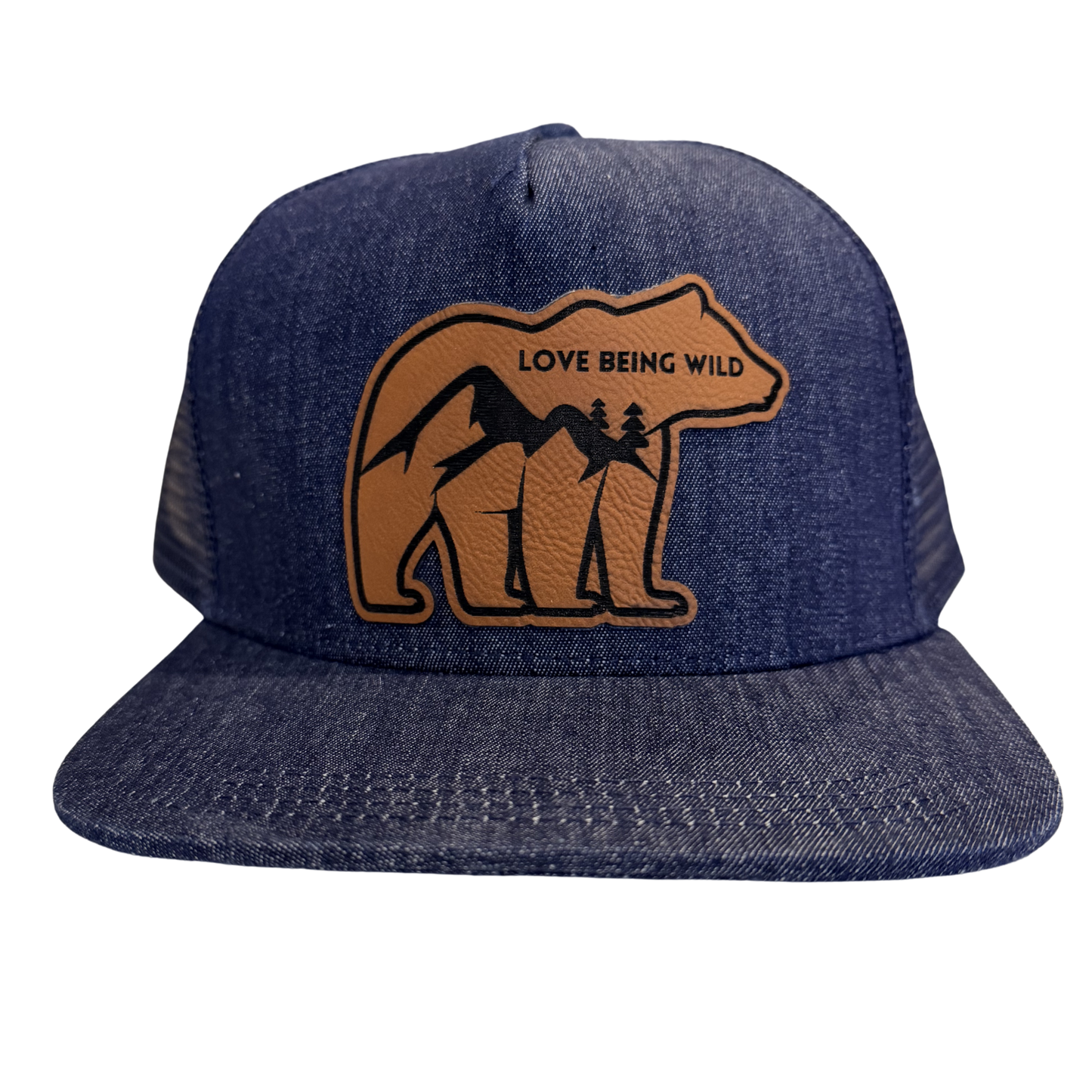 Denim Navy Bear Flatbill Snapback | Made in Tahoe Collection
