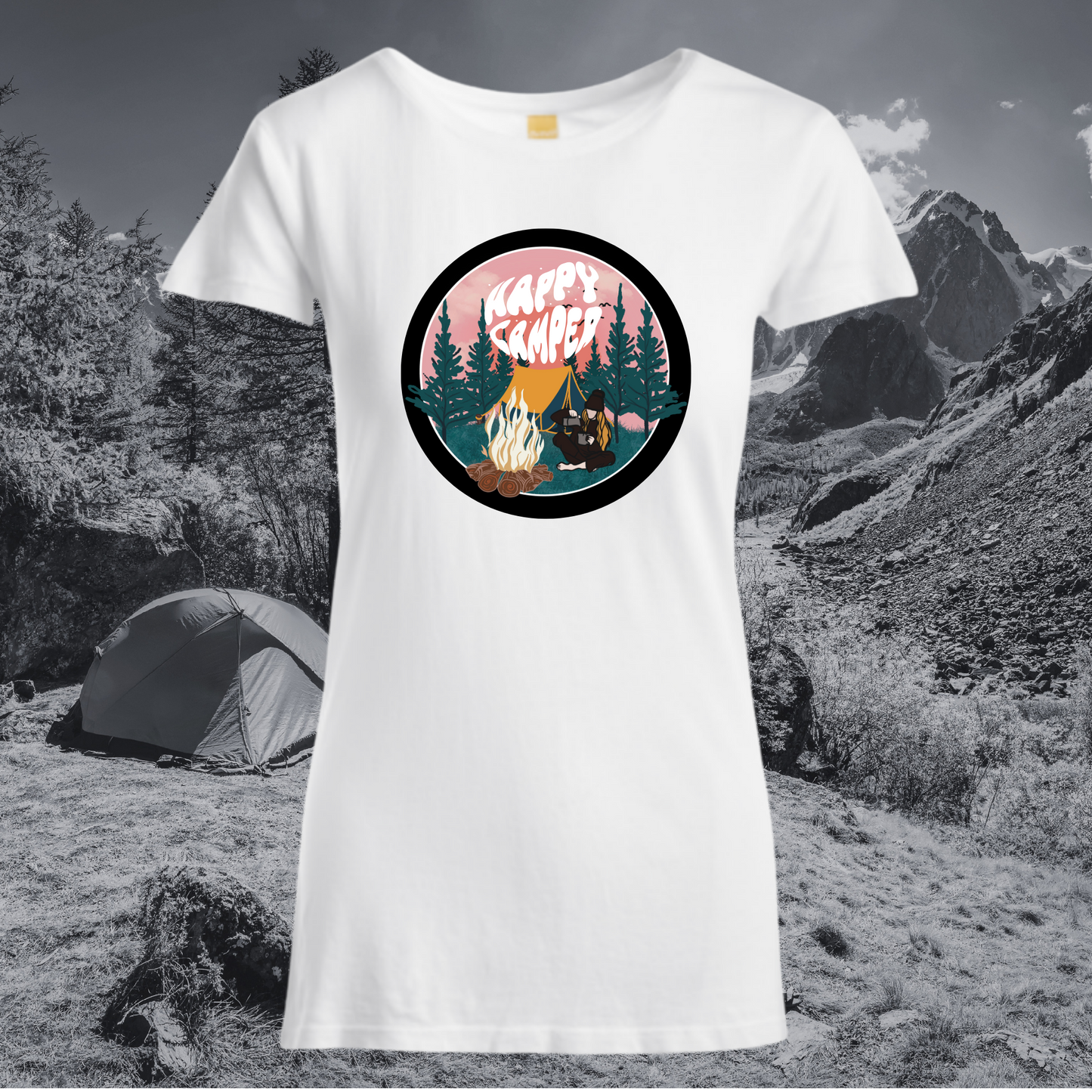 Happy Camper Women’s Shirt | Made in Tahoe Collection