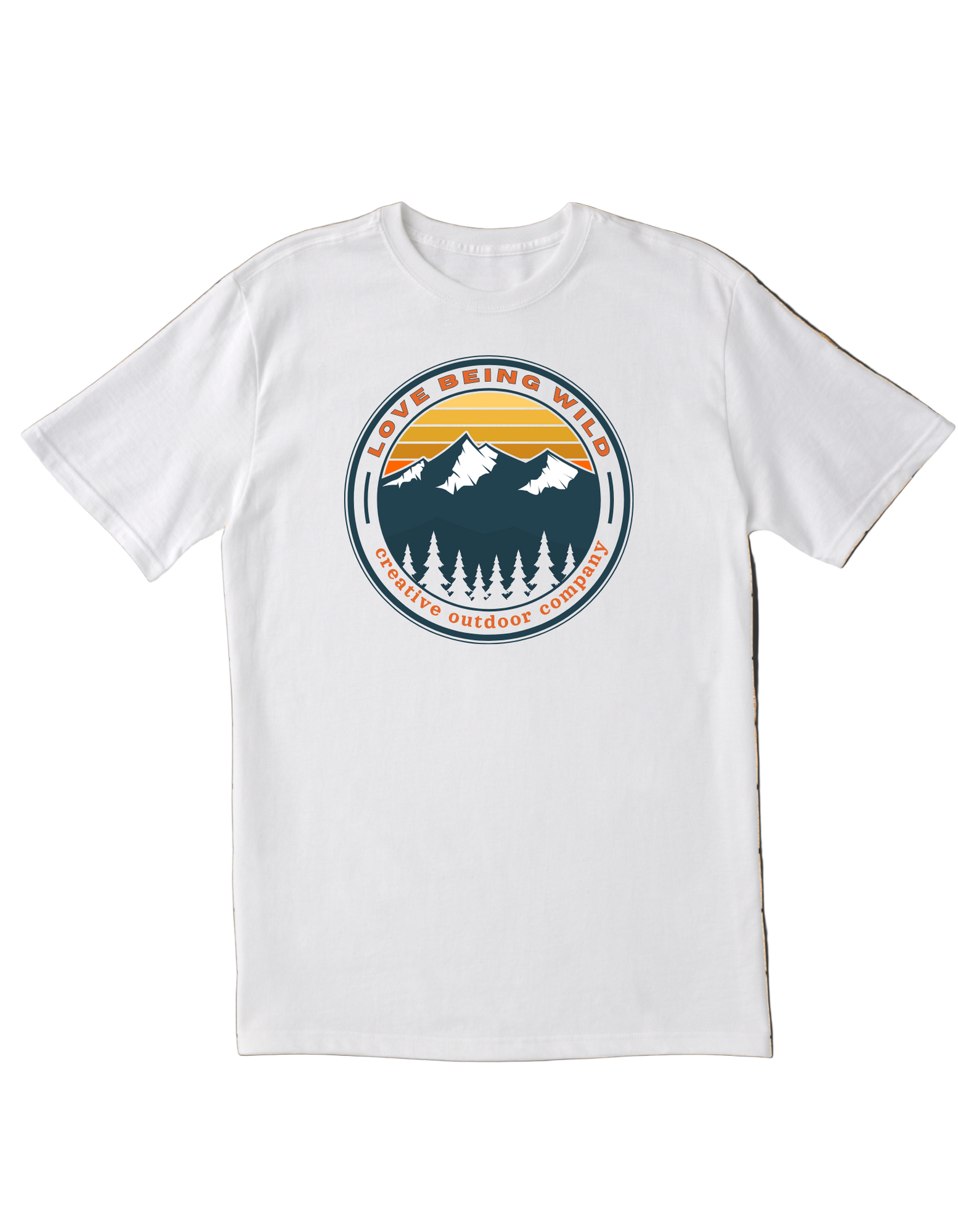 White t-shirt with nature-themed graphic 