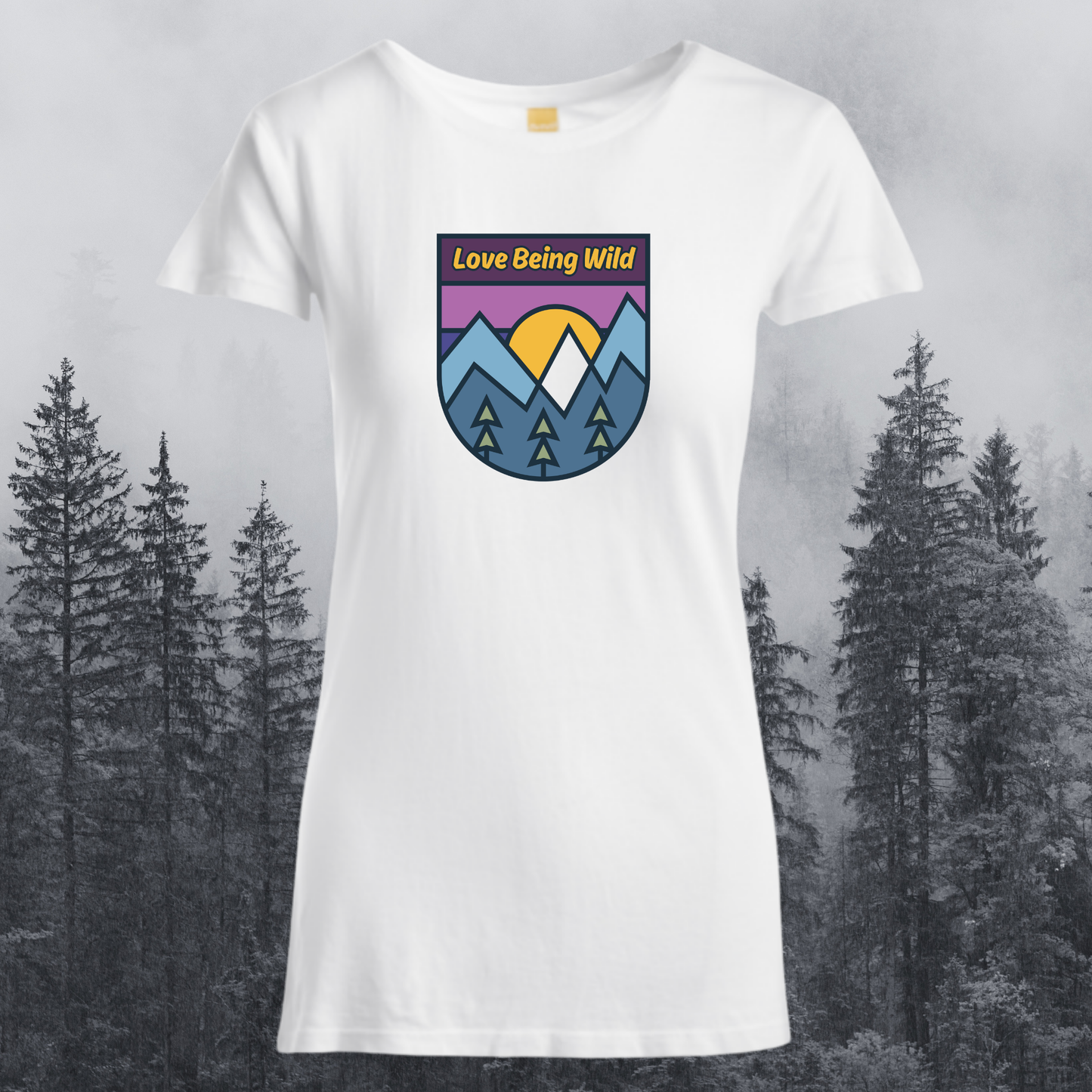 Sunrise Peaks Badge Women’s Shirt | Made in Tahoe Collection