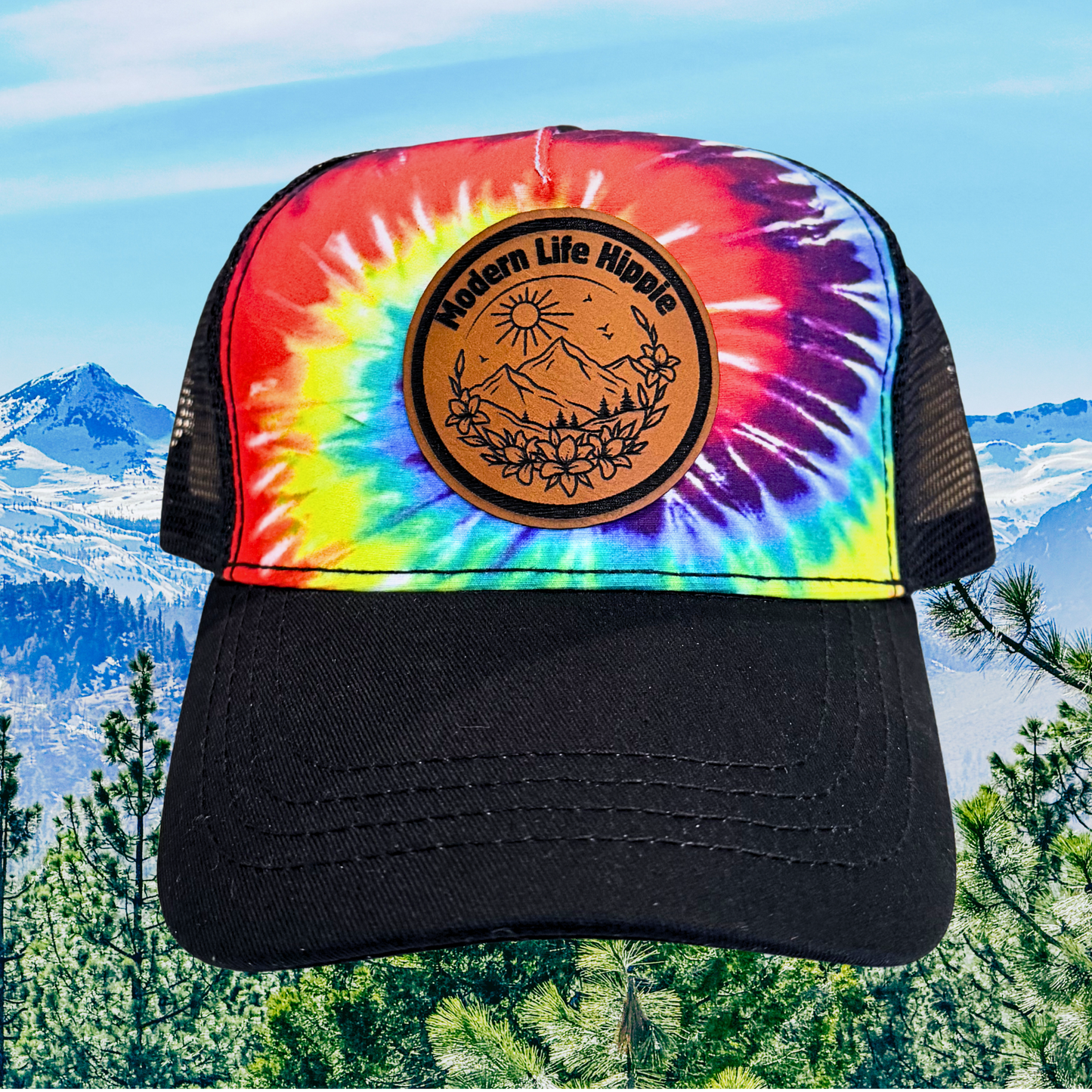 Tie‑Dye Sunrise Trucker Hat | Made in Tahoe Collection