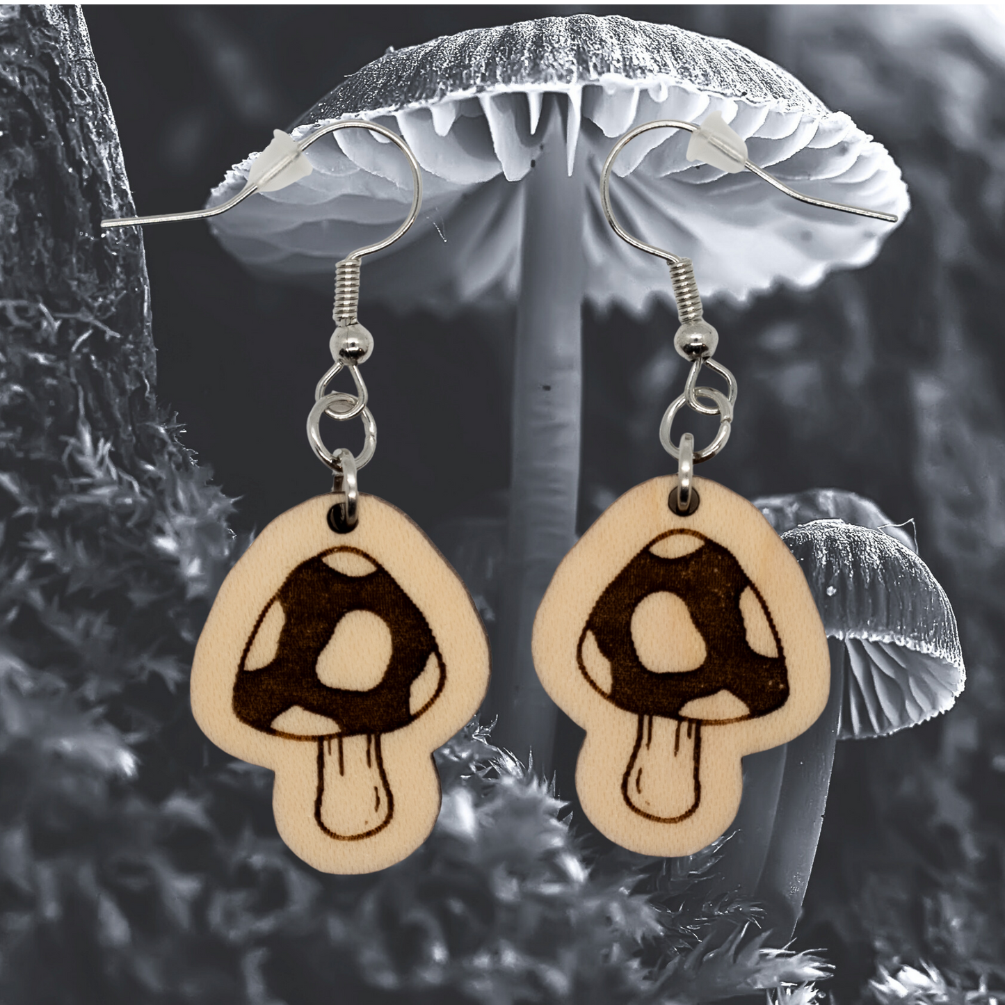 Woodland Mushroom Mini lightweight forest fungi earrings