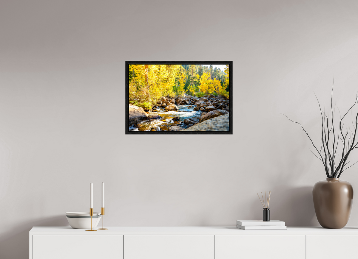 24 x 16″, Floater Frame Golden Current